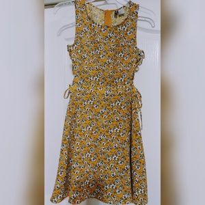H&M Yellow Floral Crepe Dress